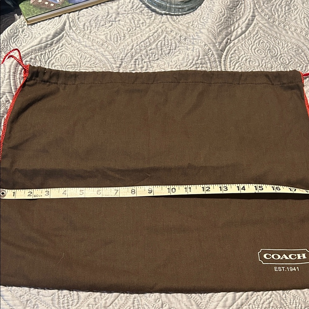 Coach Brown Bag with Red Accents